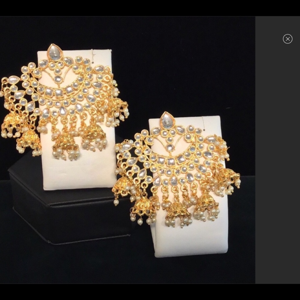 Pakistani Indian multi Jhumki  kundan earrings